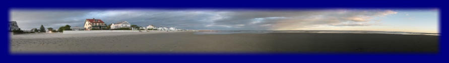 Panorama of Drakes Island beach north of the beach entrance on Drakes Island Road